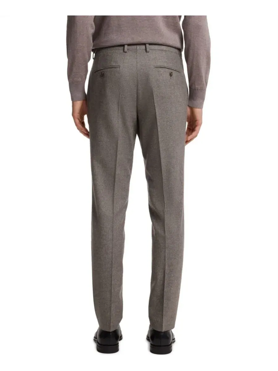 Костюм-двойка из шерсти с принтом, Slim Fit, BOSS by Hugo Boss — изображение 5 из 9, коричневый