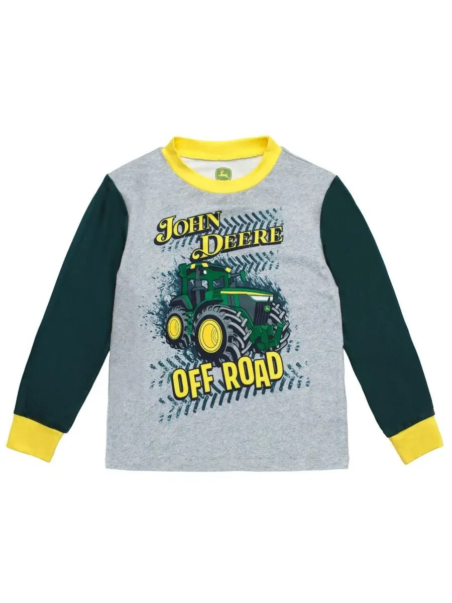 Комплект пижамы с принтом John Deere — изображение 2 из 3, зеленый черный