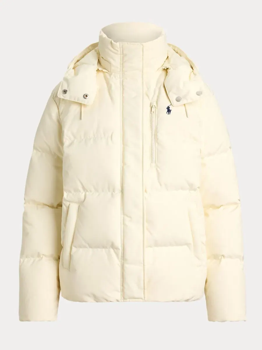 Пуховик с капюшоном Mid-Weight Down Puffer Jacket Polo Ralph Lauren — изображение 6 из 6, кремовый
