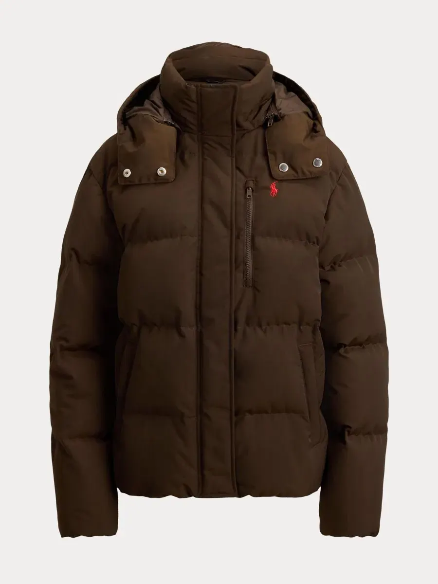 Женская куртка-пуховик средней плотности с капюшоном, модель Mid-Weight Down Puffer Jacket Polo — изображение 6 из 6
