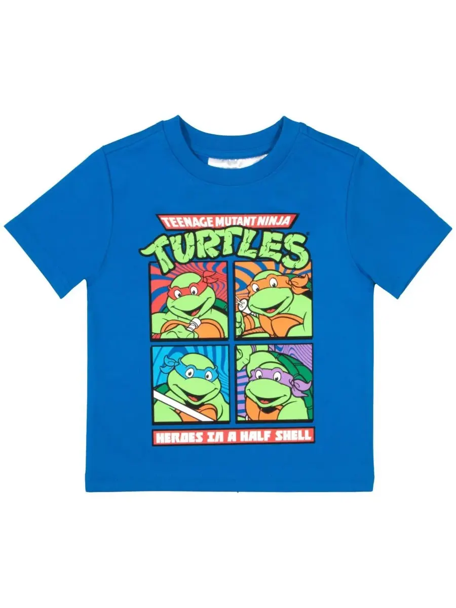 Комплект из футболки, шорт и джоггеров с принтом Teenage Mutant Ninja Turtles — изображение 3 из 3, синий/серый/черный