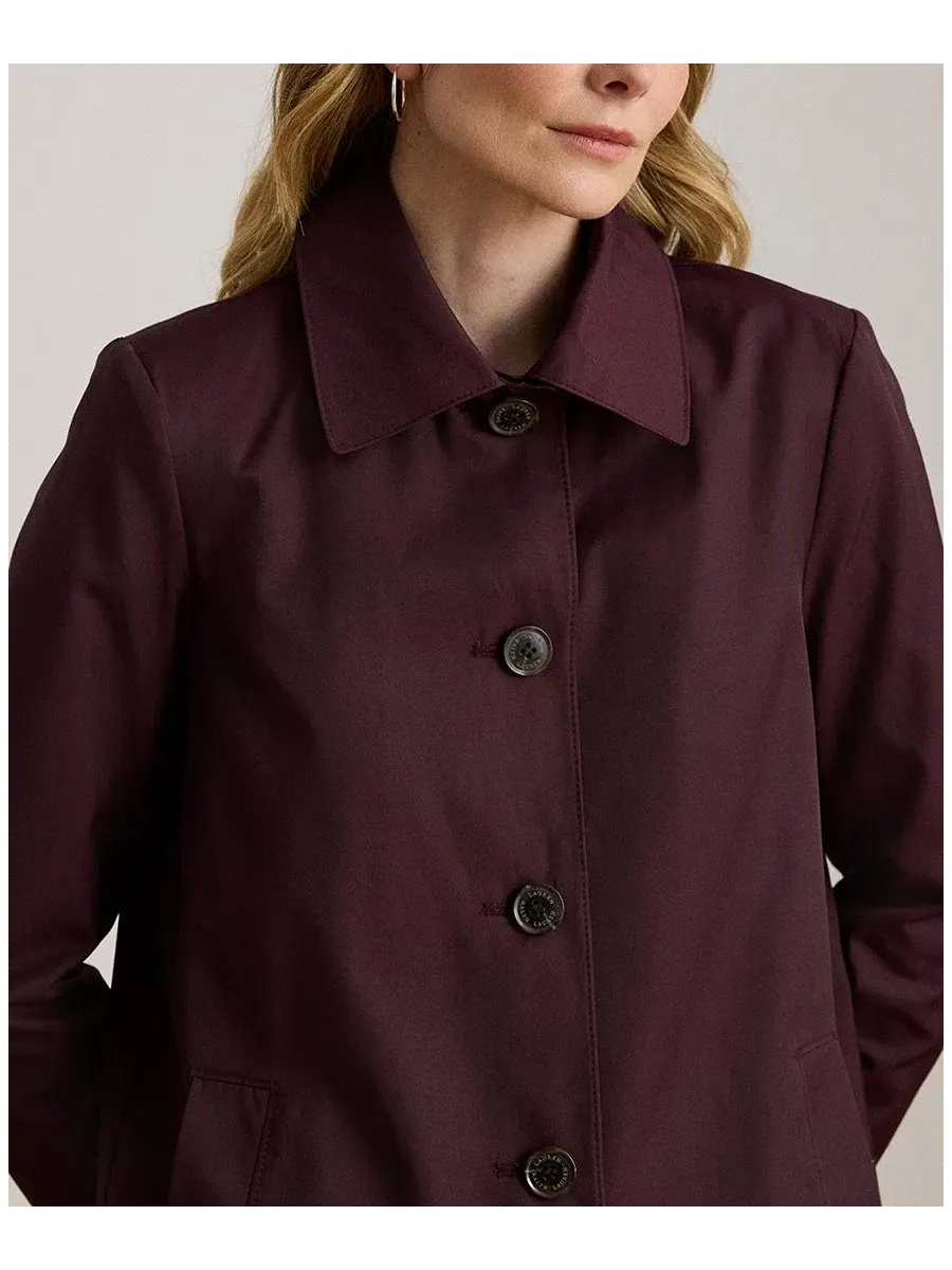 Женское водонепроницаемое плащ-пальто А-силуэта с капюшоном Lauren Ralph Lauren — изображение 3 из 5, черный