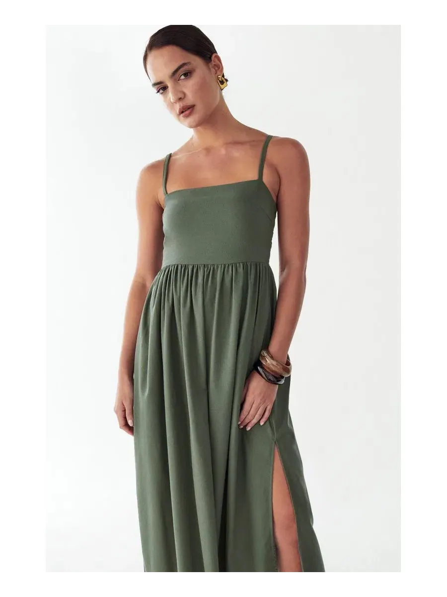 Платье миди Lanah ST MRLO — изображение 5 из 6, оливковый
