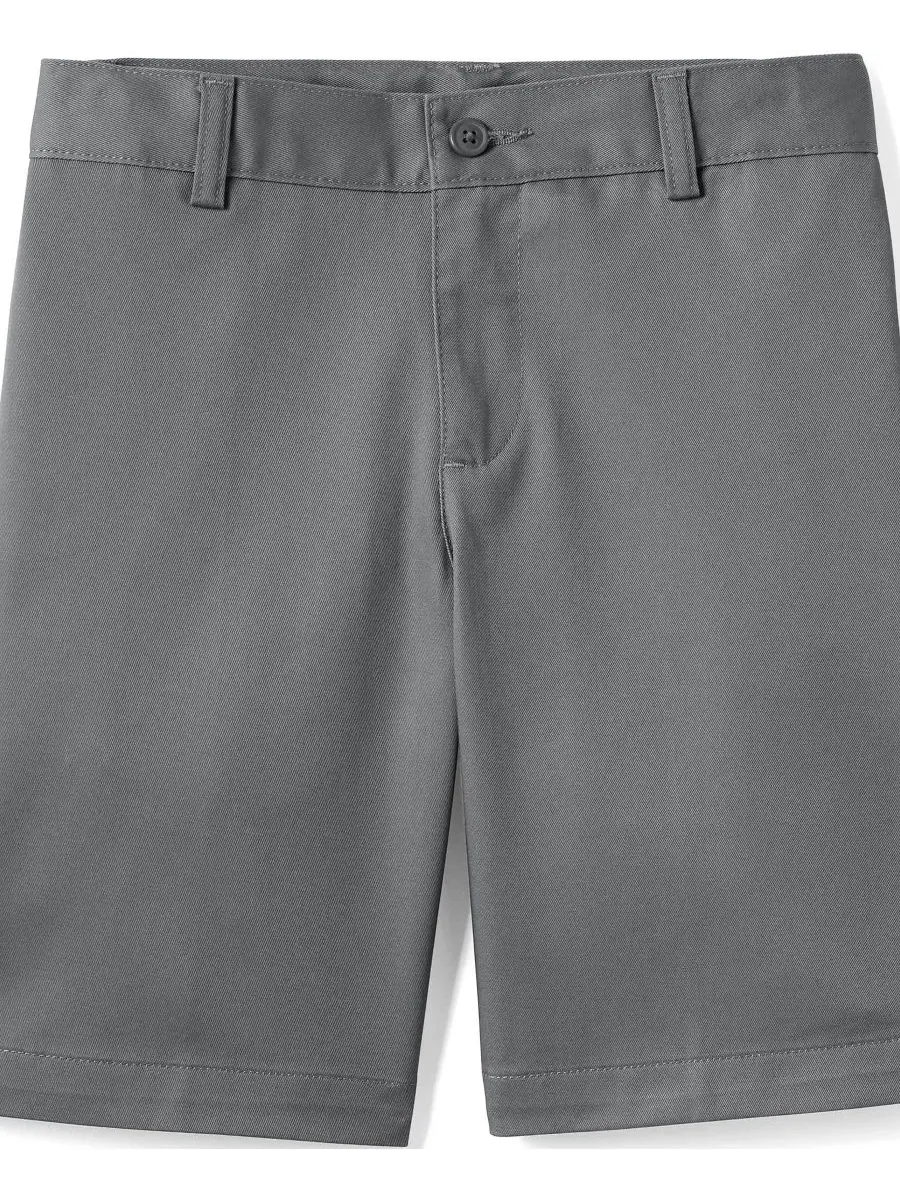 Шорты чинос с плоским передом, модель Plain Front Blend Lands' End — изображение 2 из 3, серый