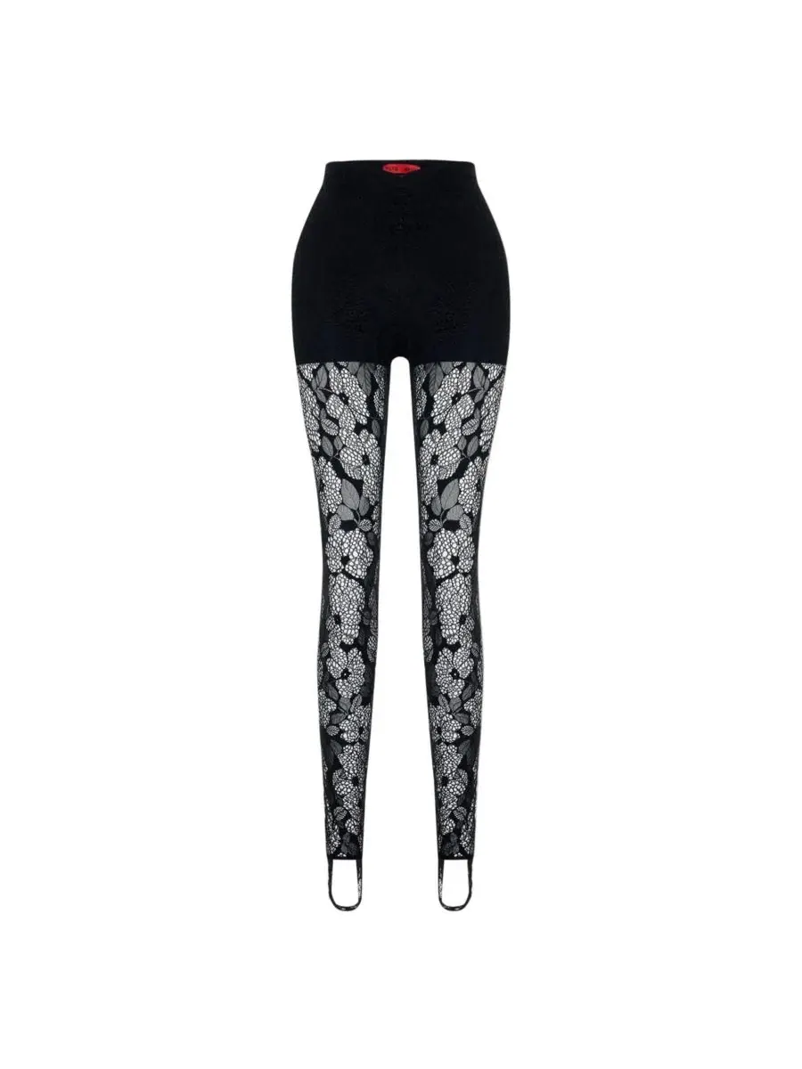 Леггинсы с кружевным принтом и встроенными шортами The Party Edit Lace Leggings PCFG — изображение 4 из 7, черный