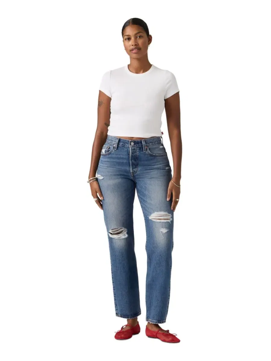 Джинсы прямого кроя, 501-е, модель 90's Ankle Levi's, Natural Stone — изображение 2 из 4