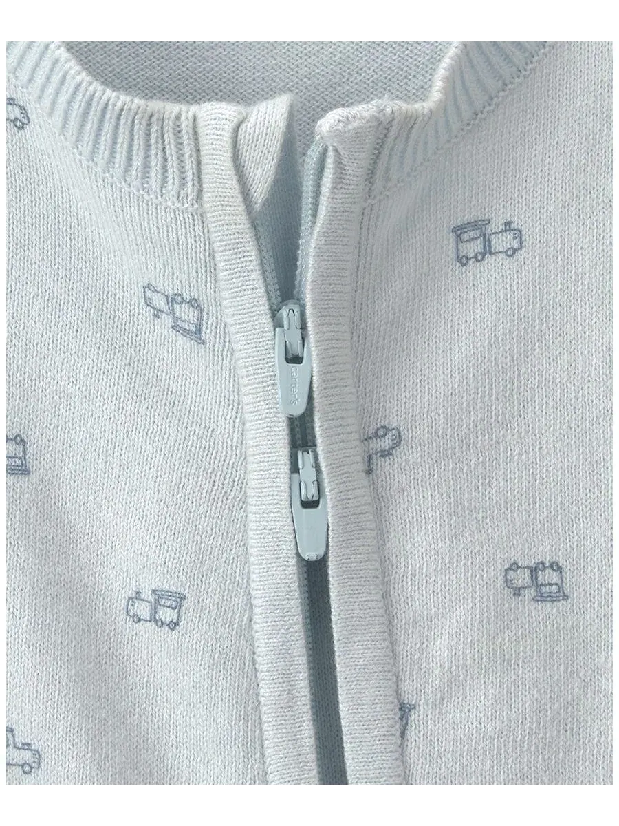 Детский комбинезон с длинным рукавом, 2-way zip Carter's — изображение 3 из 5, синий