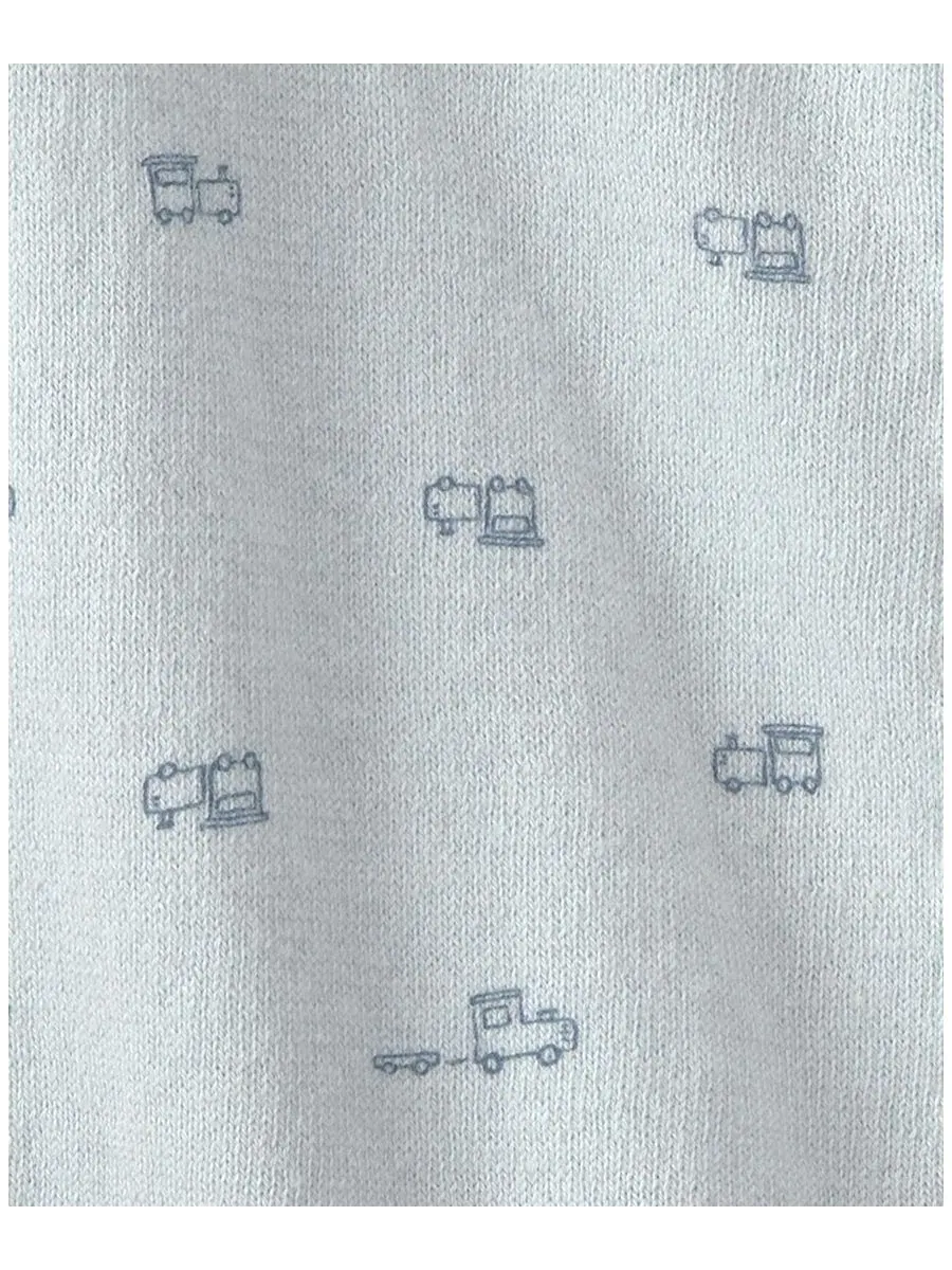 Детский комбинезон с длинным рукавом, 2-way zip Carter's — изображение 4 из 5, синий
