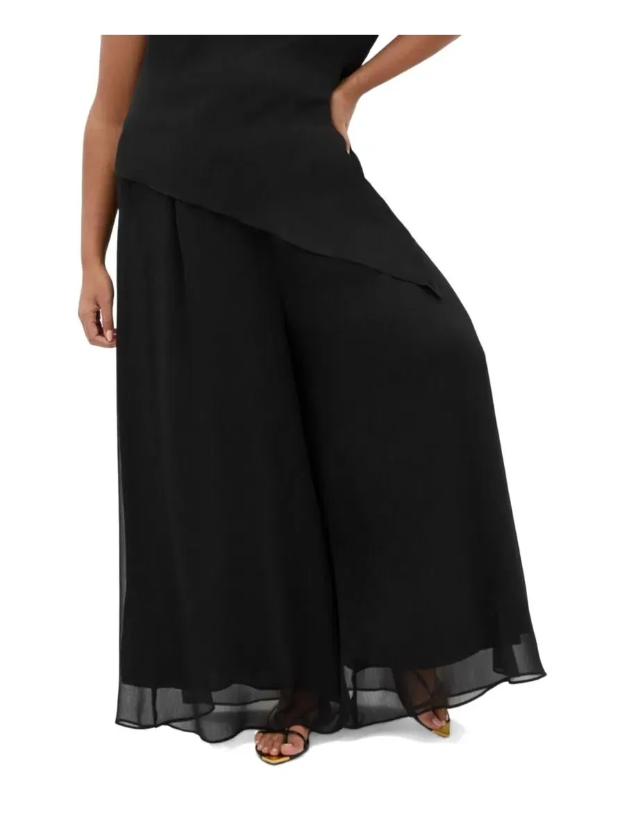 Брюки широкие с высокой посадкой Skyla Plus Size City Chic