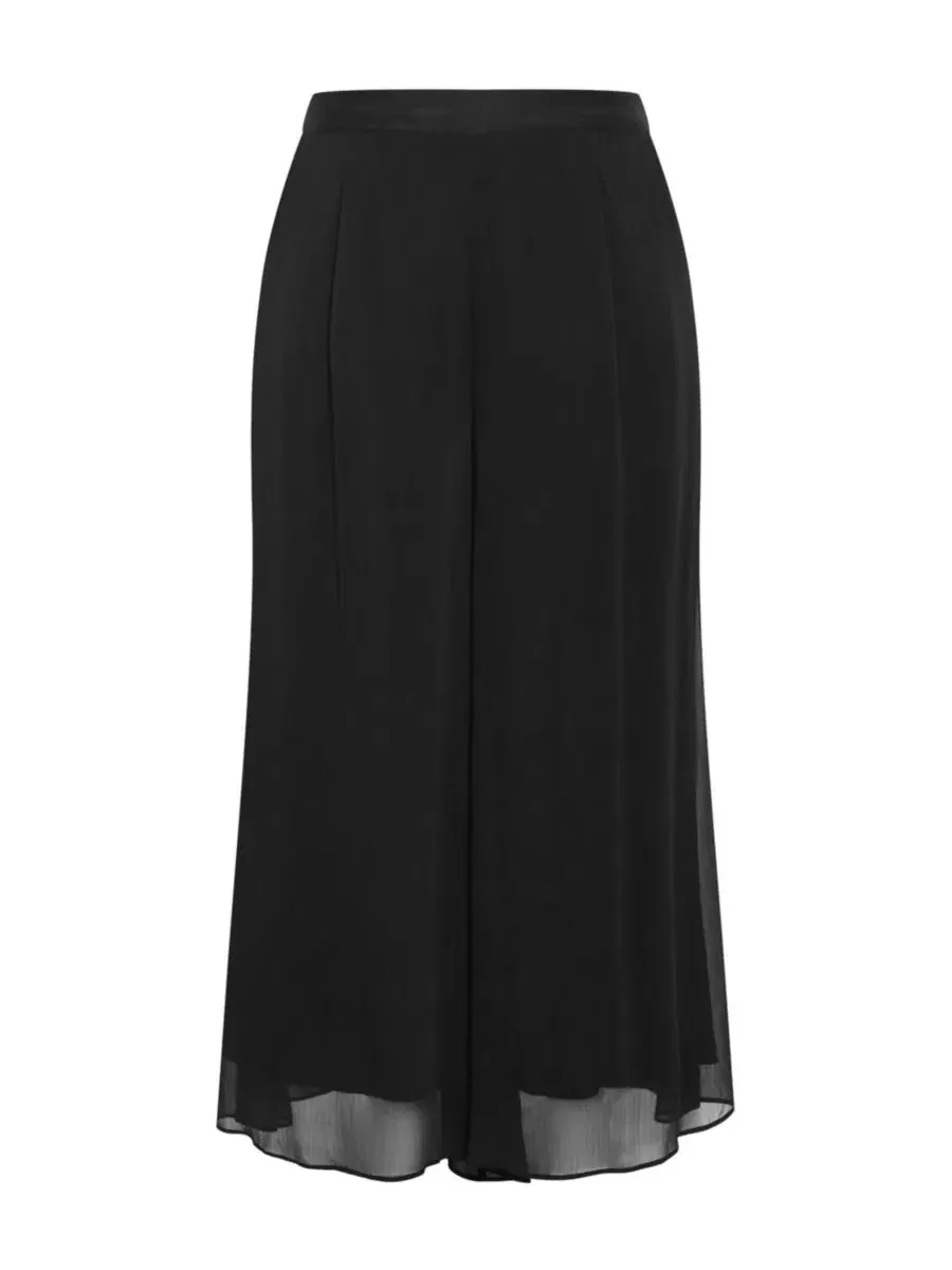 Брюки широкие с высокой посадкой Skyla Plus Size City Chic — изображение 4 из 5, черный