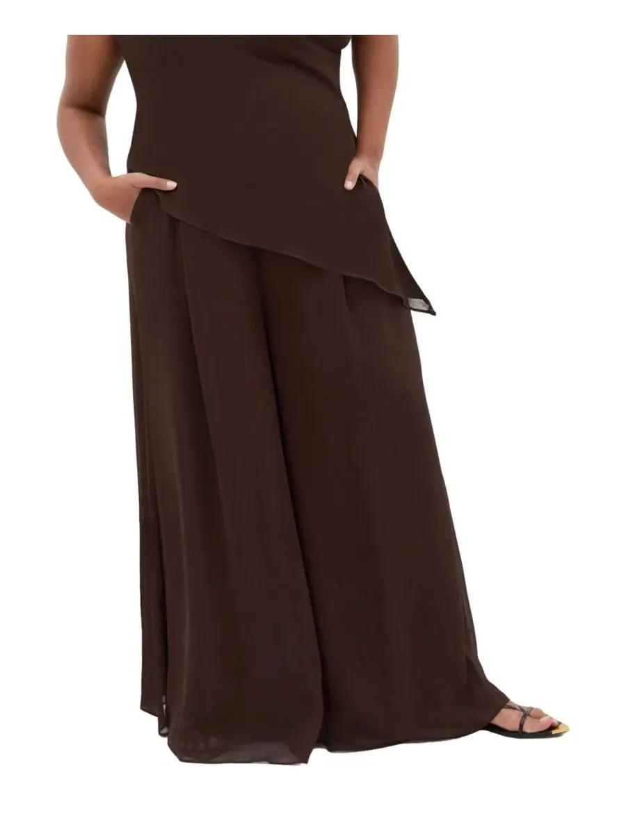 Брюки с высокой посадкой Skyla High-Rise Pull-On Wide-Leg City Chic