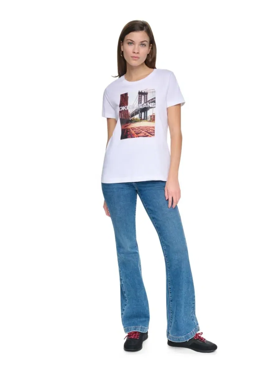 Футболка с фотографическим принтом Brooklyn Logo DKNY Jeans — изображение 2 из 5, белый