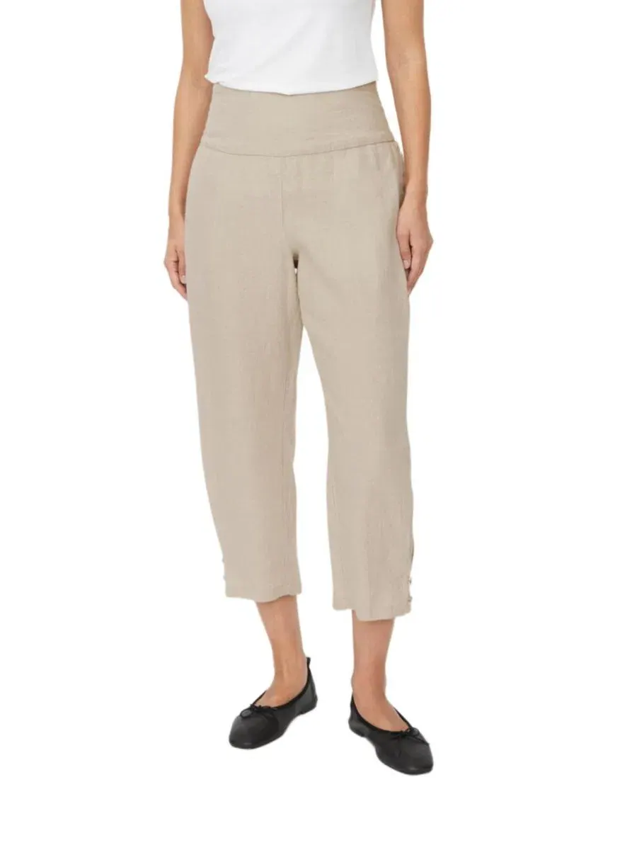 Женские брюки-карго из льна Mapenna Cropped Linen Trousers Masai Copenhagen — прозрачный