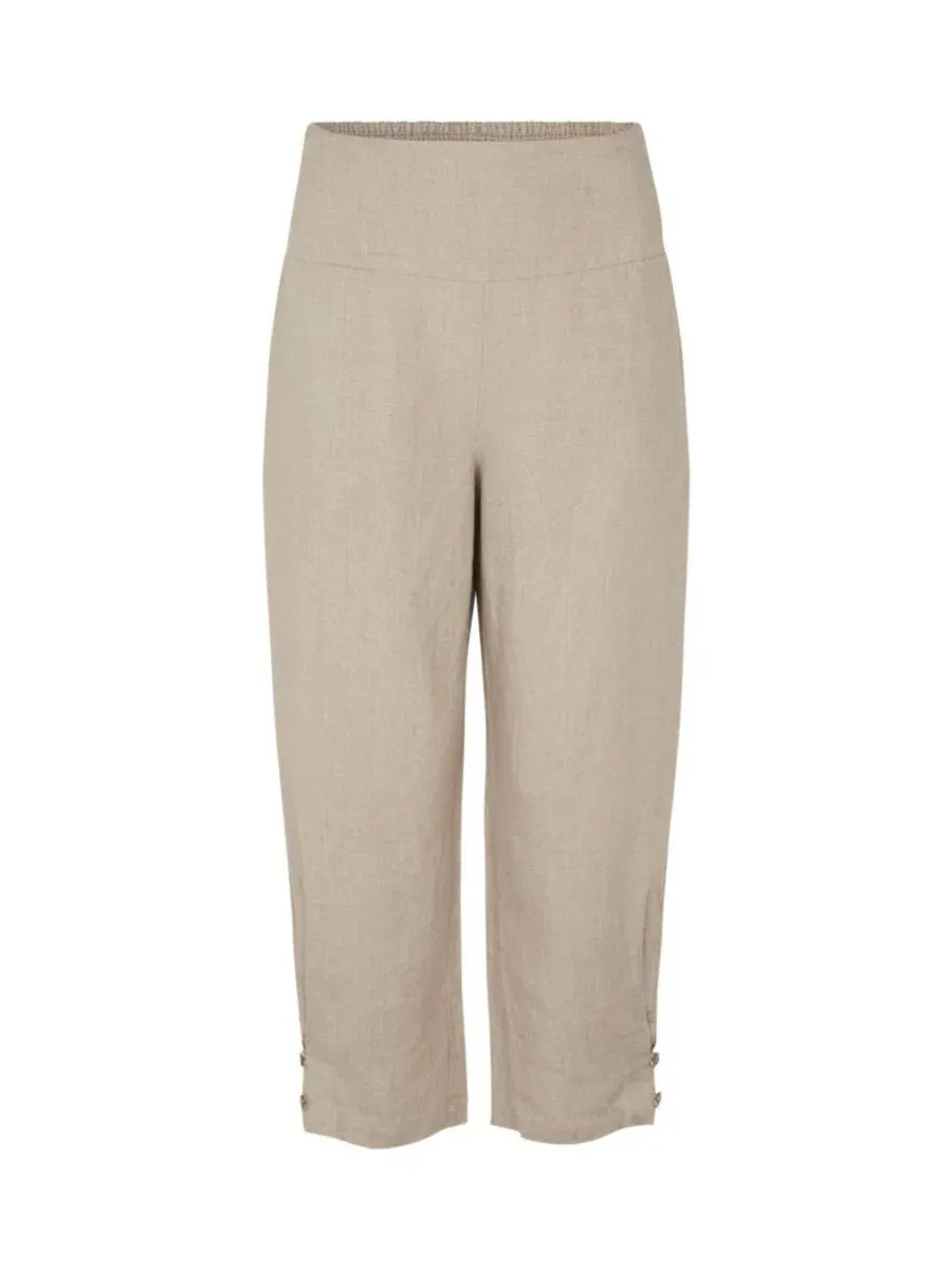 Женские брюки-карго из льна Mapenna Cropped Linen Trousers Masai Copenhagen — изображение 3 из 6, прозрачный