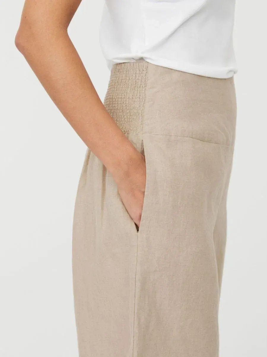 Женские брюки-карго из льна Mapenna Cropped Linen Trousers Masai Copenhagen — изображение 4 из 6, прозрачный