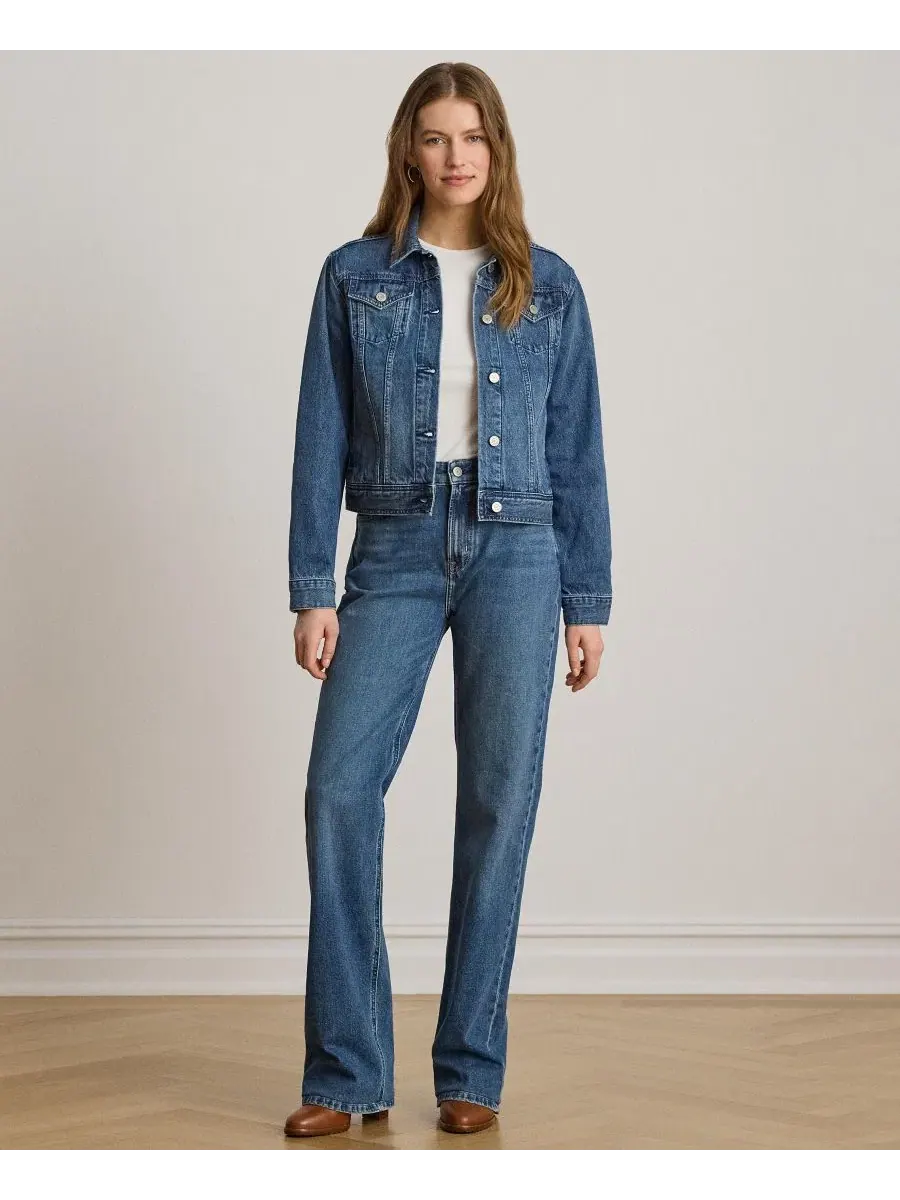 Джинсовая куртка-тракер с принтом Lauren Ralph Lauren — изображение 2 из 6, синий
