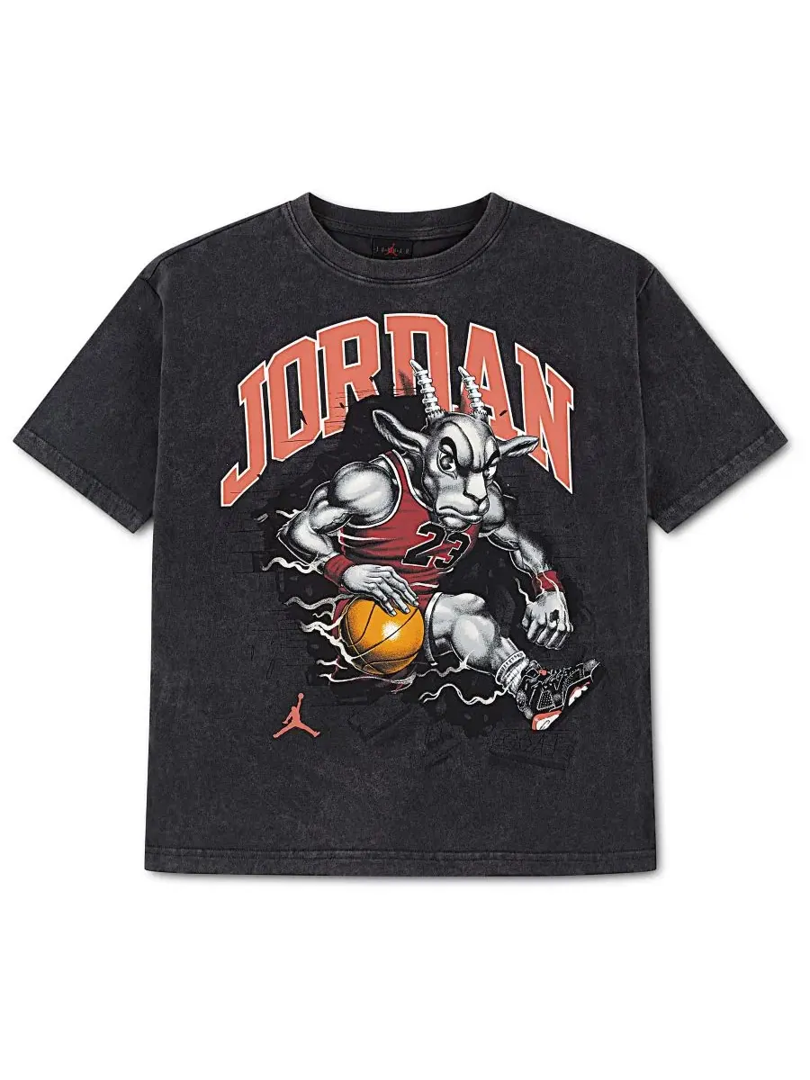Футболка с кислотной обработкой The Goat Jordan — черный