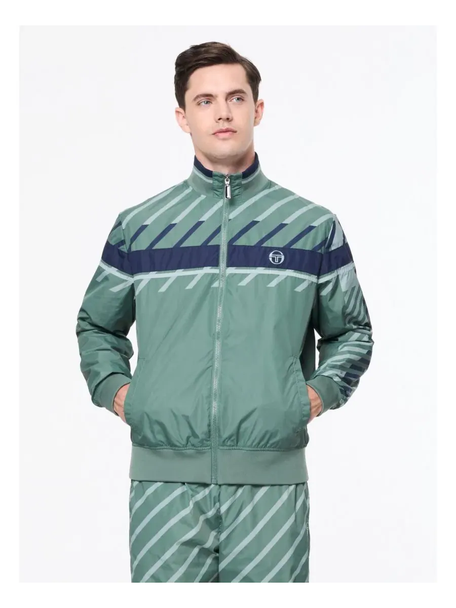 Куртка-бомбер с молнией, с принтом Sergio Tacchini — зеленый