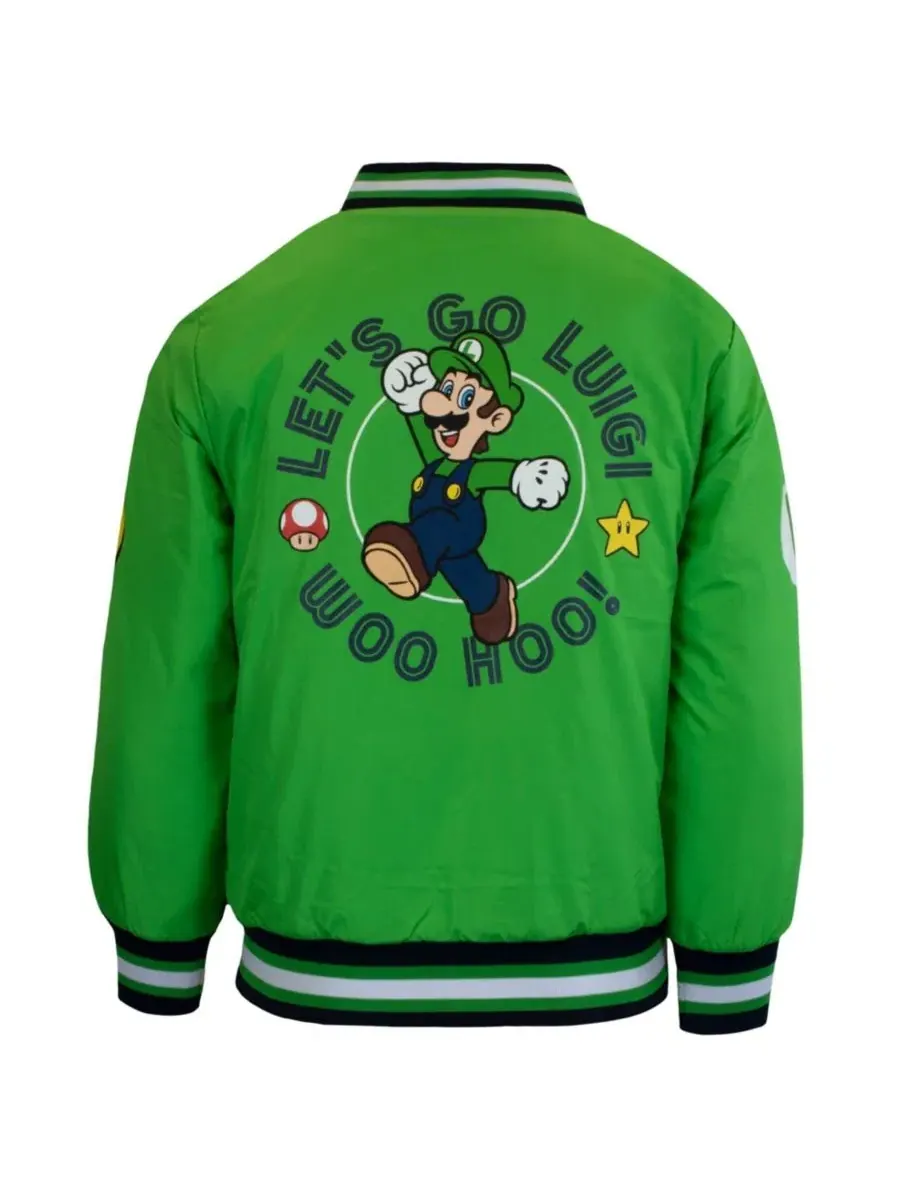 Детская куртка-бомбер Super Luigi Bomber Jacket Mario — изображение 2 из 3, зеленый