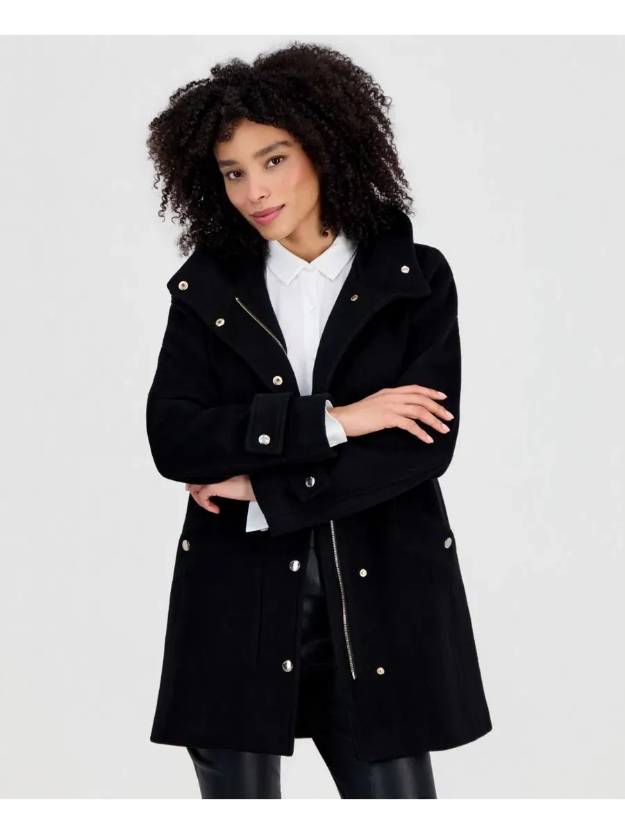 Пальто с капюшоном на пуговицах, MICHAEL Michael Kors — изображение 2 из 3, черный