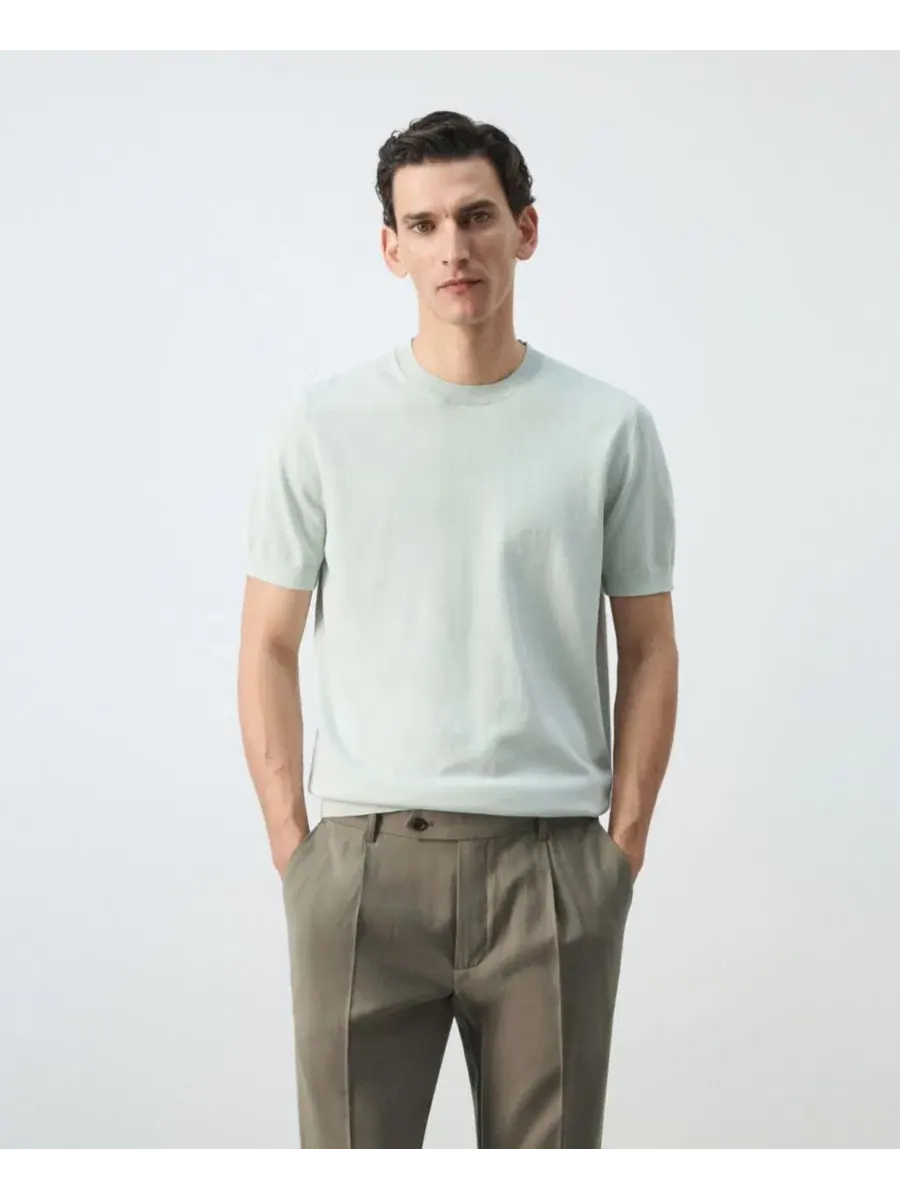 Футболка из тонкого хлопка с коротким рукавом Mango