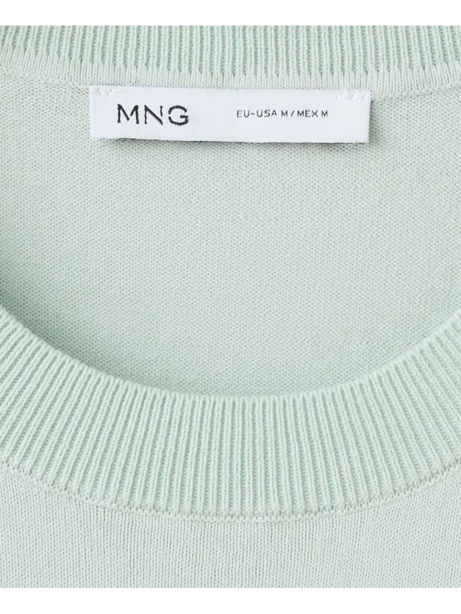 Футболка из тонкого хлопка с коротким рукавом Mango — изображение 5 из 6, зеленый
