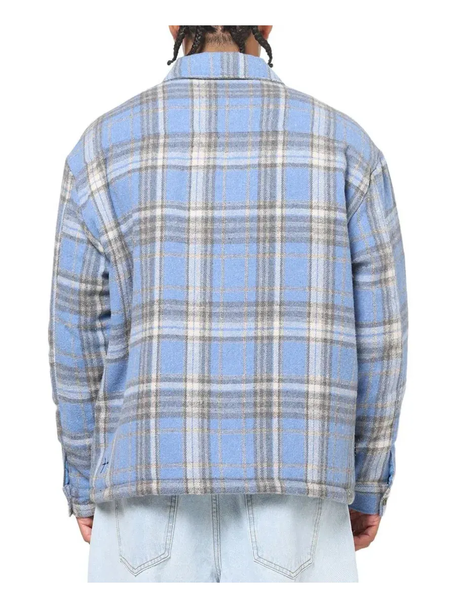 Куртка-рубашка с принтом в клетку, модель Plaid Zip Jacket SAINT MORTA — изображение 3 из 6, нет цвета