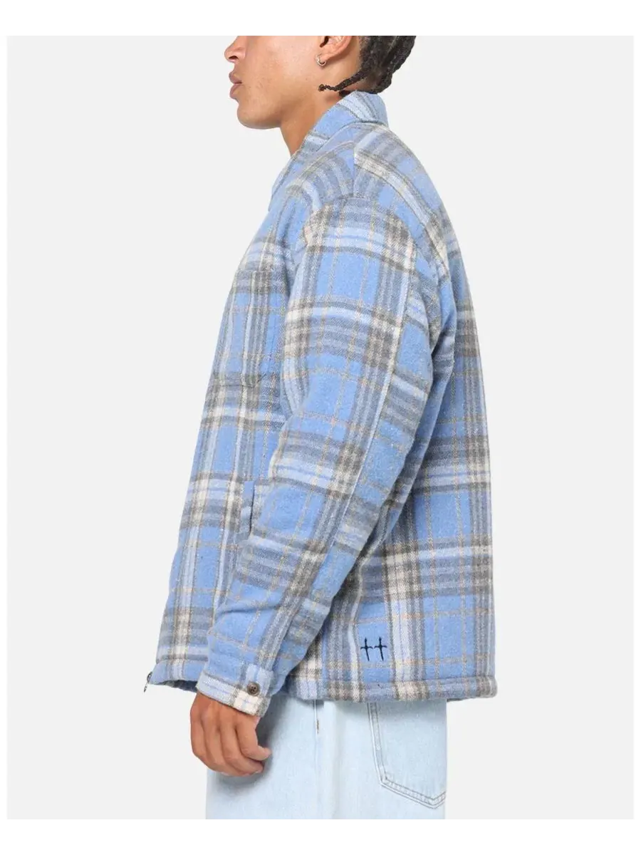 Куртка-рубашка с принтом в клетку, модель Plaid Zip Jacket SAINT MORTA — изображение 5 из 6, нет цвета