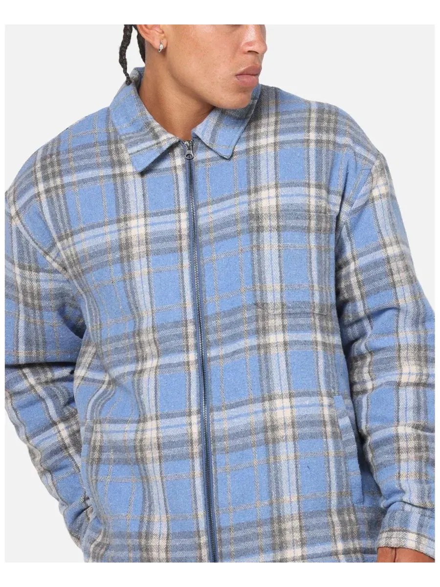 Куртка-рубашка с принтом в клетку, модель Plaid Zip Jacket SAINT MORTA — изображение 6 из 6, нет цвета