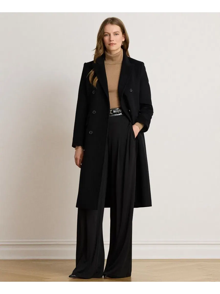 Пальто двубортное с воротником Lauren Ralph Lauren — изображение 5 из 8, черный