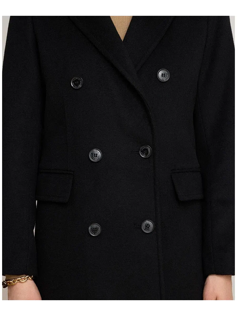 Пальто двубортное с воротником Lauren Ralph Lauren — изображение 7 из 8, черный