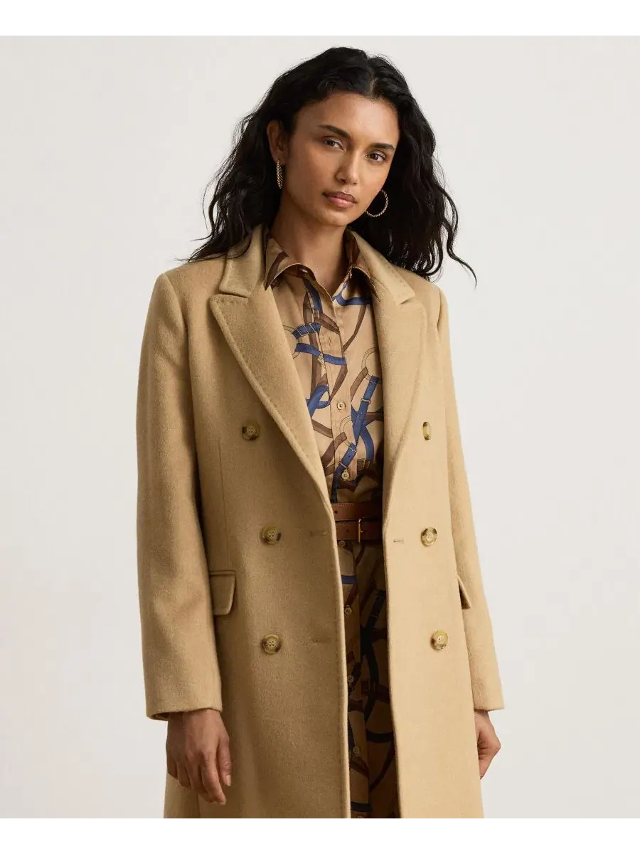 Пальто двубортное с воротником Lauren Ralph Lauren