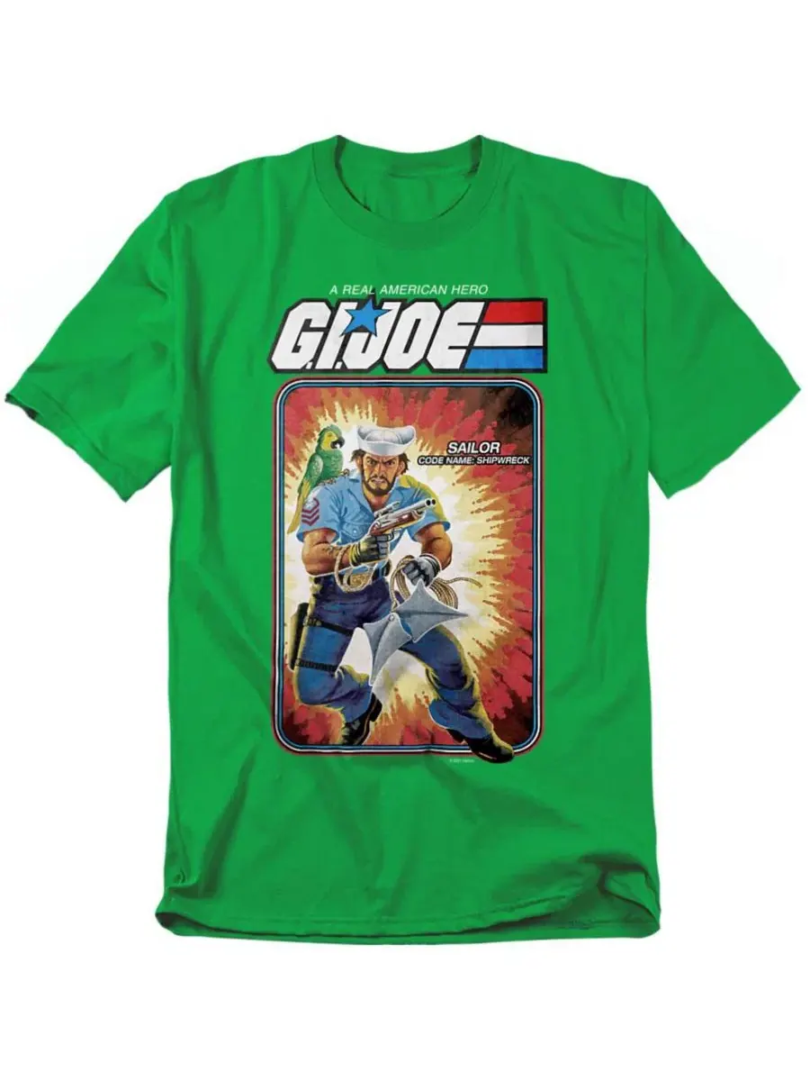 Футболка с принтом Men's + G.I. Joe Shipwreck Card Hasbro+ — изображение 1 из 3, зеленый