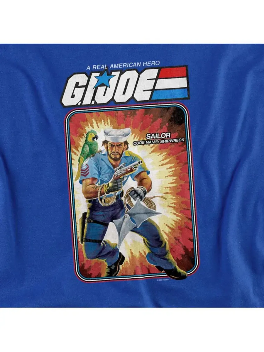 Футболка классическая с принтом G.I. Joe Shipwreck Hasbro+ — изображение 3 из 3, королевский