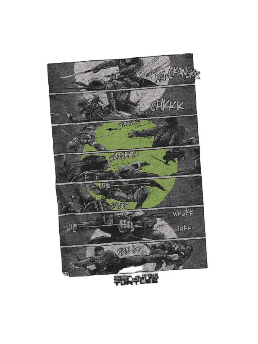 Футболка с принтом Fighting Panels Teenage Mutant Ninja Turtles — изображение 2 из 3, приглушенный