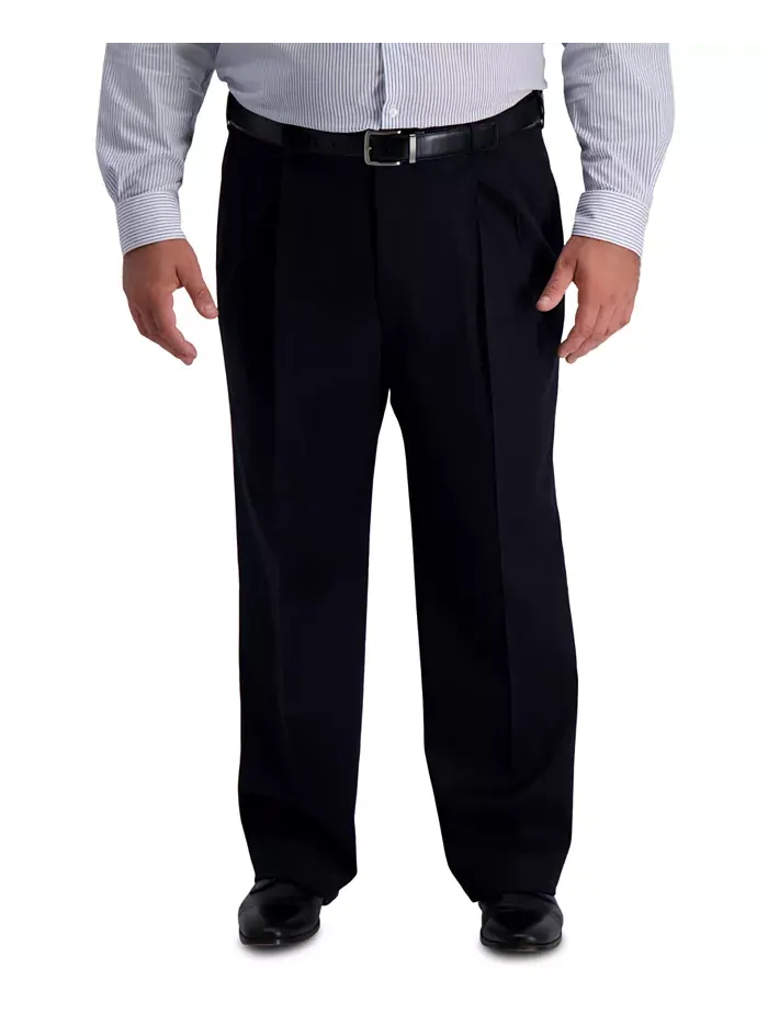 Мужские классические брюки Big & Tall Iron Free Premium Khaki со складками Haggar — 1