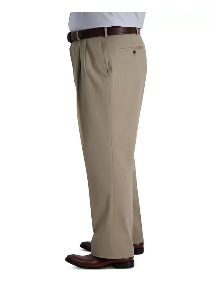 Мужские классические брюки Big & Tall Iron Free Premium Khaki со складками Haggar — 3