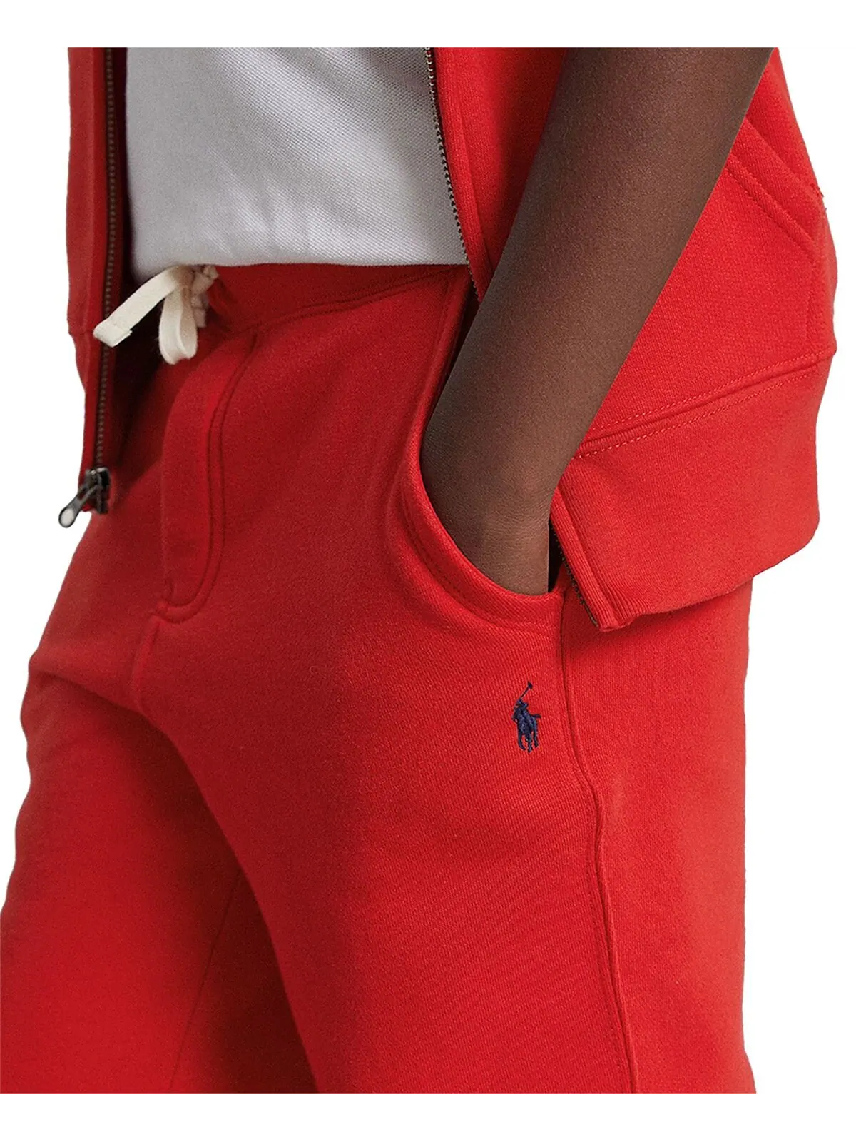 Брюки прямого кроя из эластичного твила для больших мальчиков Polo Ralph Lauren — изображение 5 из 6, красный