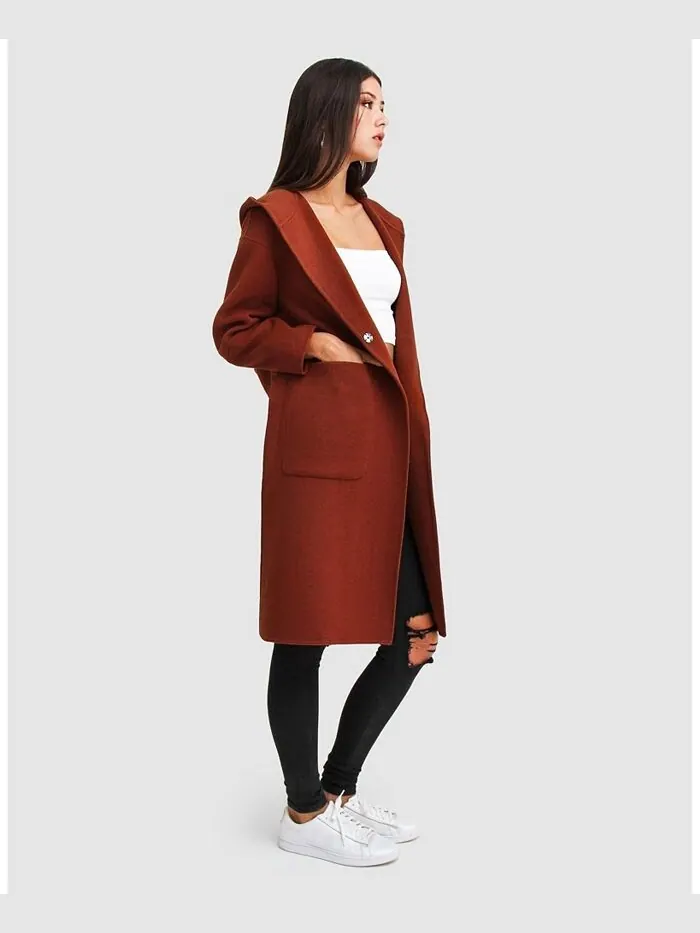 Женское пальто большого размера из смесовой шерсти Belle & Bloom — изображение 3 из 3, карамель