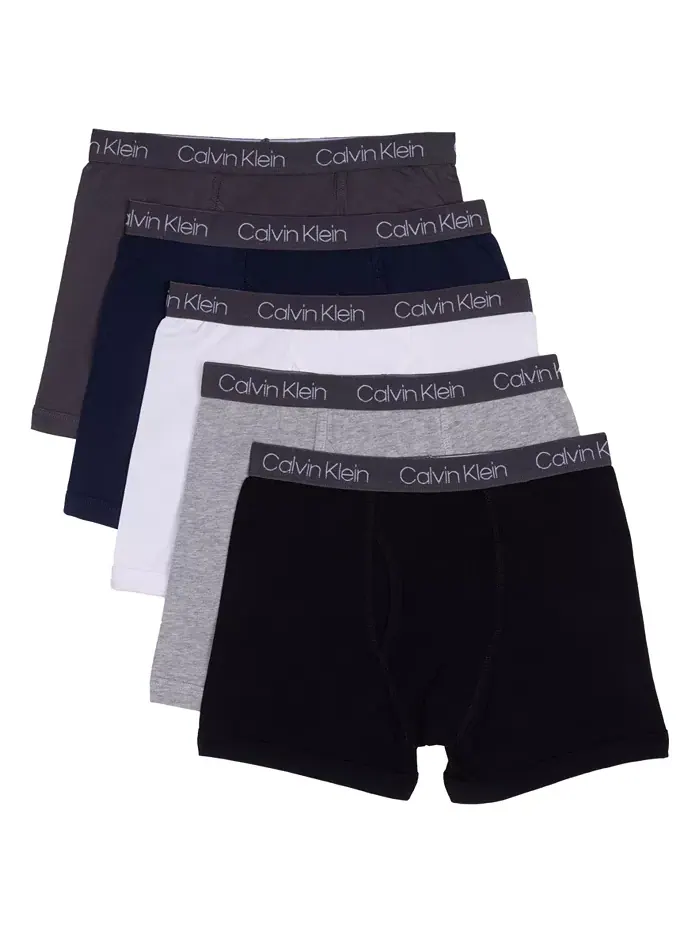 Боксеры Big Boys Stretch, 5 штук в упаковке Calvin Klein — изображение 1 из 2, черный