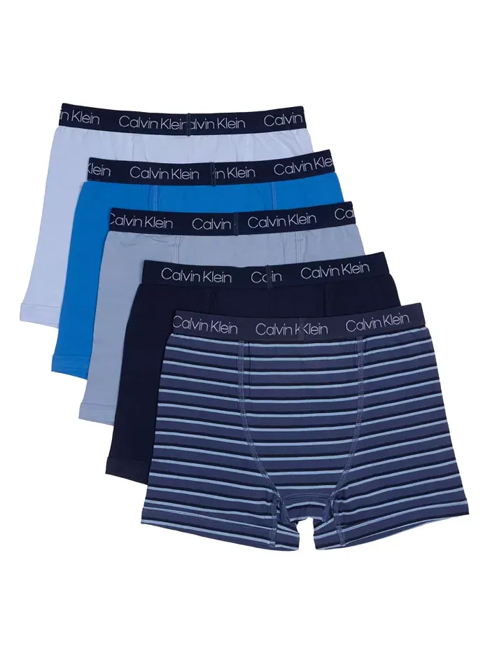 Боксеры Big Boys Stretch, 5 штук в упаковке Calvin Klein — изображение 2 из 4, синий