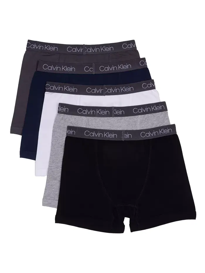Боксеры Big Boys Stretch, 5 штук в упаковке Calvin Klein — изображение 4 из 4, синий
