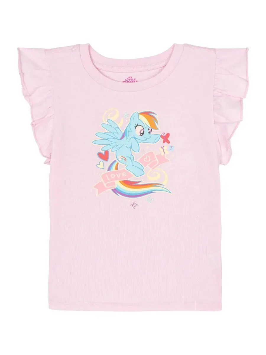 Комплект из топа с рукавом-воланами, юбки-миди и сумочки My Little Pony — изображение 3 из 3, розовый светлый синий