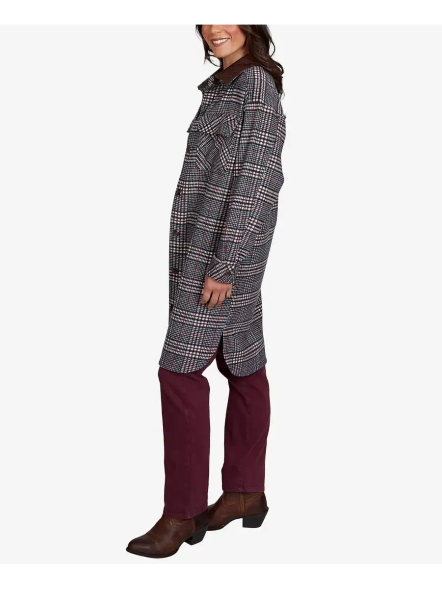 Рубашка-жакет с принтом в клетку, модель Petite Brushed Plaid Mid-Length Shirt Jacket Ruby Rd. — изображение 3 из 5, мульти