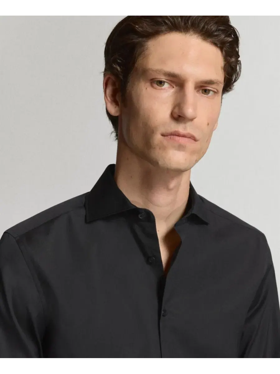 Рубашка классическая Slim Fit из хлопкового поплина, модель Slim-Fit Cotton Poplin Suit Shirt MANGO — изображение 5 из 6