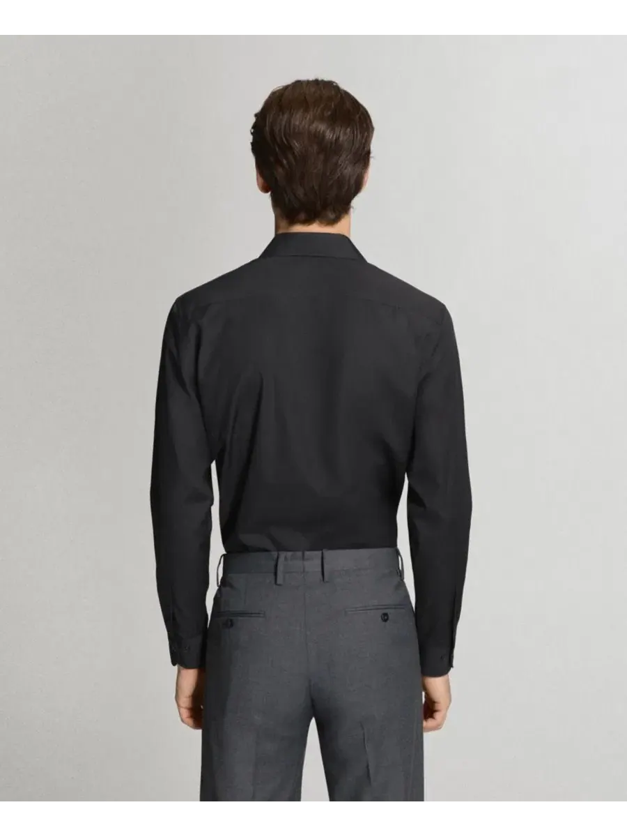 Рубашка классическая Slim Fit из хлопкового поплина, модель Slim-Fit Cotton Poplin Suit Shirt MANGO — изображение 6 из 6
