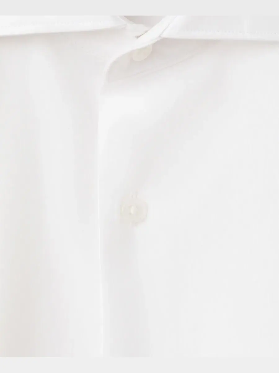 Мужская рубашка из хлопкового поплина Slim Fit, модель Classic MANGO — изображение 3 из 6, белый