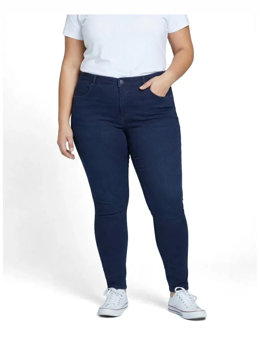 Джинсы скинни с высокой посадкой Seine High Rise Skinny Jeans Universal Standard — изображение 1 из 3, темный индиго