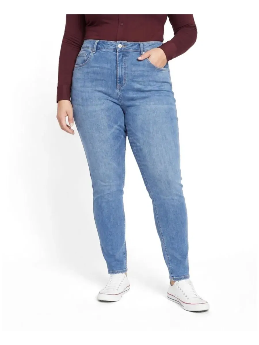 Джинсы скинни с высокой посадкой Seine High Rise Skinny Jeans Universal Standard — изображение 1 из 3, винтажный индиго