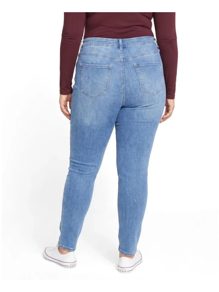 Джинсы скинни с высокой посадкой Seine High Rise Skinny Jeans Universal Standard — изображение 2 из 3, винтажный индиго